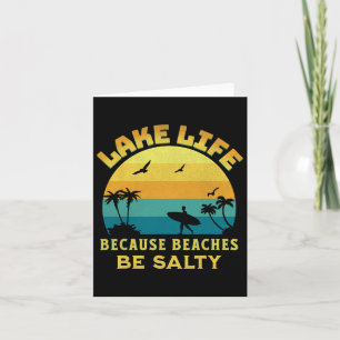 Retro Vintage Sunset Lake Life Because Beaches Be Card