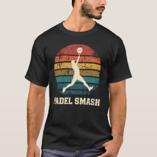 Retro Vintage Sunset Padel Smash Player T Shirt