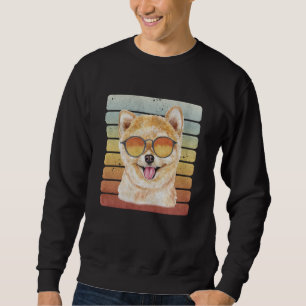 Retro Vintage Sunset Pomeranian Mum Dad Sweatshirt