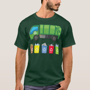 Retro Vintage Sunset Recycling Trash Garbage Truck T-Shirt