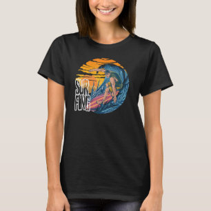 Retro Vintage Sunset Santa Cruz San Diego Californ T-Shirt