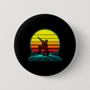 Retro Vintage Sunset Snowboarding 6 Cm Round Badge