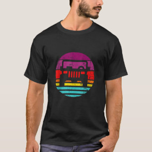 Retro Vintage Sunset Summer Vacation Road 4x4 truc T-Shirt