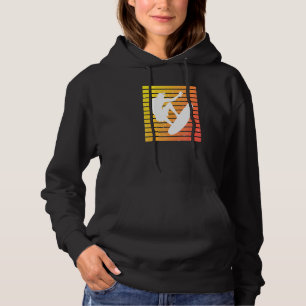 Retro Vintage Sunset Surfer Surfing Distressed Gru Hoodie
