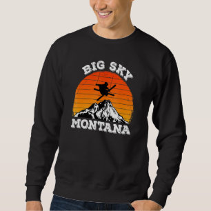 Retro Vintage Sunset Usa Big Sky Montana Ski Resor Sweatshirt