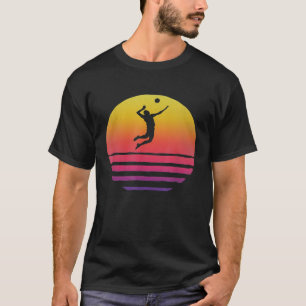 Retro Vintage Sunset Volleyball Sport Game Coach T T-Shirt