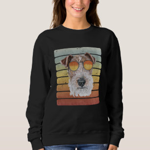 Retro Vintage Sunset Wire Fox Terrier Mum Dad Sweatshirt