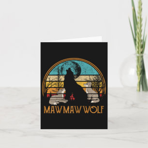 Retro Vintage Sunset Wolf Grandma Mothers Day Mawm Card