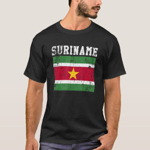 Retro Vintage Suriname Flag Surinamese Roots T-Shirt
