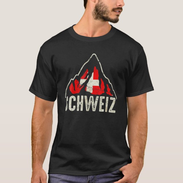 Retro Vintage Switzerland Mountain Lover Tee (Front)