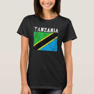 Retro Vintage Tanzania Flag Tanzanian Roots T-Shirt