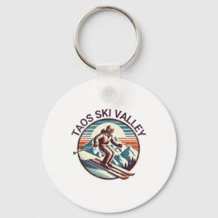 Retro Vintage Taos Ski Valley New Mexico Ski Winte Key Ring