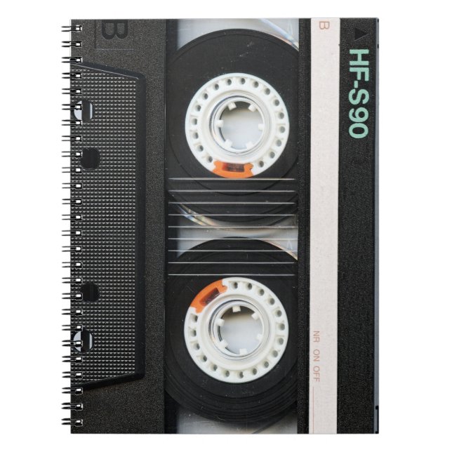 Retro Vintage Tape Cassette Recorder 70s 80s Notebook (Front)