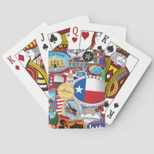 Retro Vintage Texas Sticker Pattern Playing Cards