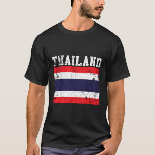 Retro Vintage Thailand Flag Thai Roots T-Shirt