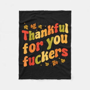 Retro Vintage Thankful For You Forers Funny Thanks Fleece Blanket