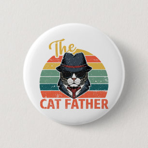Retro Vintage The Cat Father - Cat Daddy Fathers D 6 Cm Round Badge