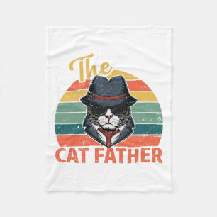 Retro Vintage The Cat Father - Cat Daddy Fathers D Fleece Blanket