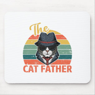 Retro Vintage The Cat Father - Cat Daddy Fathers D Mouse Pad