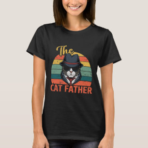 Retro Vintage The Cat Father - Cat Daddy Fathers D T-Shirt