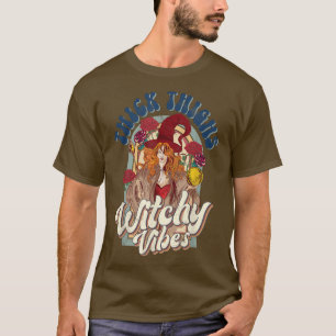 Retro Vintage Thick Thighs And Witchy Vibes Funny T-Shirt