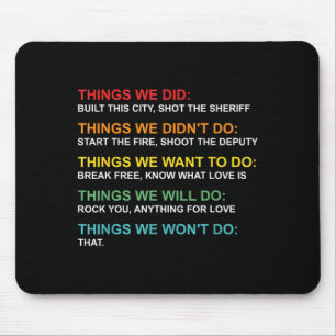 Retro Vintage Things We Did Didn't Want Will Won't Mouse Pad
