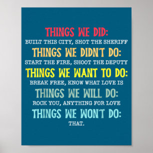 Retro Vintage Things We Did Didn't Want Will Won't Poster
