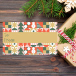 Retro Vintage "To & From" Scandinavian Christmas  Rectangular Sticker<br><div class="desc">Retro Vintage "To & From" Scandinavian Christmas Rectangular Sticker
A retro scandinavian "to and from" holiday gift tag sticker.</div>