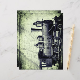 Retro, vintage train, steampunk style, scifi theme