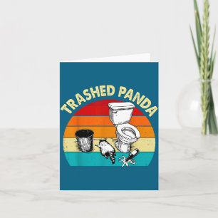 Retro Vintage Trashed Panda Funny Drunk Raccoon  Card