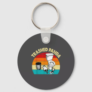 Retro Vintage Trashed Panda Funny Drunk Raccoon  Key Ring