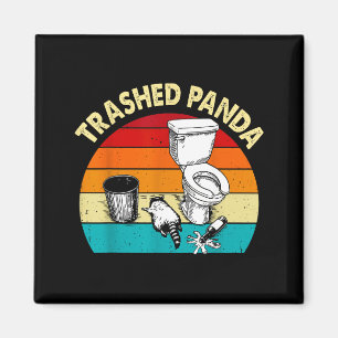 Retro Vintage Trashed Panda Funny Drunk Raccoon Magnet