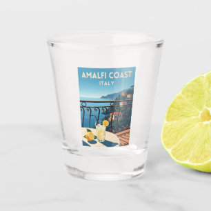 Retro Vintage Travel Amalfi Coast Italy Landscape Shot Glass