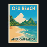 Retro Vintage Travel American Samoa Ofu Beach Postcard<br><div class="desc">Escape to untouched paradise with this vintage travel-inspired postcard featuring American Samoa's Ofu Beach. Showcasing turquoise waters,  lush landscapes and tropical serenity,  it captures the timeless allure of this remote South Pacific haven. Perfect for beach lovers,  wanderers,  and fans of classic retro travel aesthetics.</div>