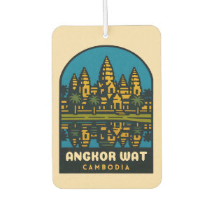 Retro Vintage Travel Angkor Wat Cambodia  Car Air Freshener