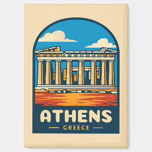 Retro Vintage Travel Athens Greece Parthenon Magnet
