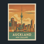 Retro Vintage Travel Auckland New Zealand City Postcard<br><div class="desc">Celebrate the vibrant spirit of New Zealand with this vintage travel-inspired postcard featuring the city of Auckland. Infused with nostalgic vibes and vintage charm,  this piece is perfect for Kiwi enthusiasts,  travelers,  and lovers of classic retro aesthetics.</div>