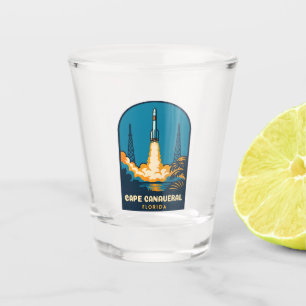Retro Vintage Travel Cape Canaveral Florida Rocket Shot Glass
