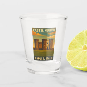 Retro Vintage Travel Castel Nuovo Naples Italy  Shot Glass
