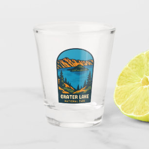 Retro Vintage Travel Crater Lake National Park Shot Glass