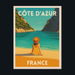Retro Vintage Travel French Riviera Beach Seaside Postcard<br><div class="desc">Experience the glamourous allure and timeless elegance of the French Riviera with this retro travel-inspired postcard. Infused with nostalgic vibes and vintage charm,  this piece captures the timeless allure of the Riviera in a retro aesthetic reminiscent of classic travel posters from yesteryear.</div>