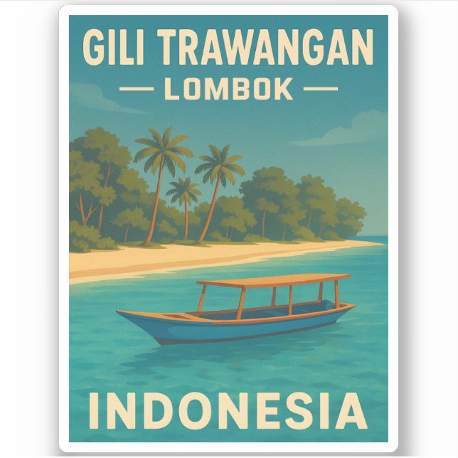 Retro Vintage Travel Gili Trawangan Indonesia (Front)