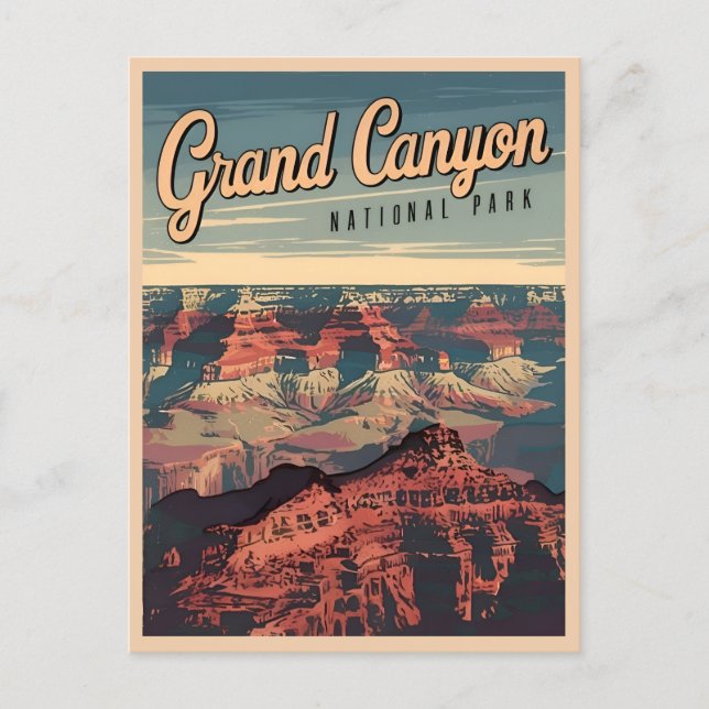 Retro Vintage Travel Grand Canyon Scenic Landscape Postcard (Front)