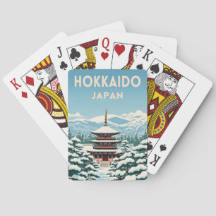 Retro Vintage Travel Hokkaido Japan Winter Scenic Playing Cards
