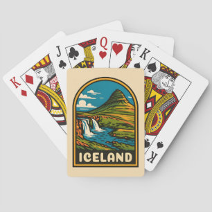 Retro Vintage Travel Iceland Nature Landscape Playing Cards