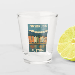 Retro Vintage Travel Innsbruck Austria Landscape Shot Glass