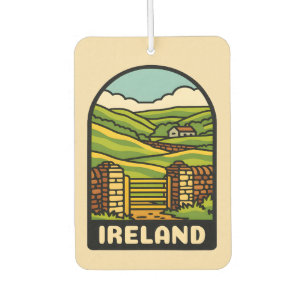 Retro Vintage Travel Ireland Countryside Scenic Car Air Freshener