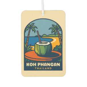 Retro Vintage Travel Koh Phangan Island Thailand Car Air Freshener