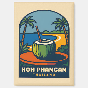 Retro Vintage Travel Koh Phangan Island Thailand Magnet