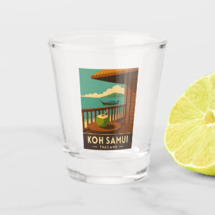 Retro Vintage Travel Koh Samui Island Thailand Shot Glass
